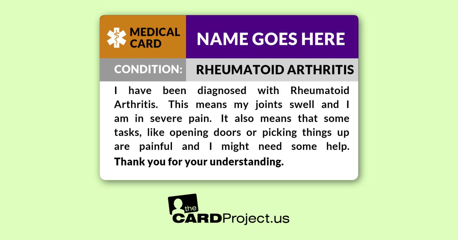 Rheumatoid Arthritis Medical ID (FRONT)